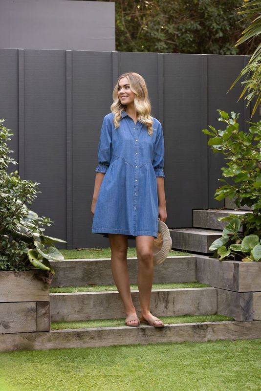 Piper Dress-Blue Wash