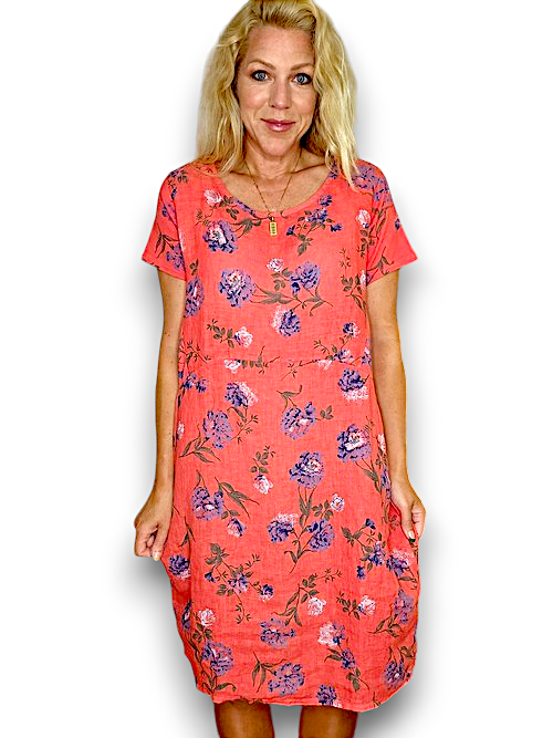 Coral Petals Jungle Dress