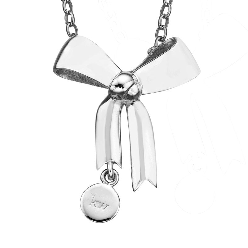 Large Bow Necklace Sterling Silver