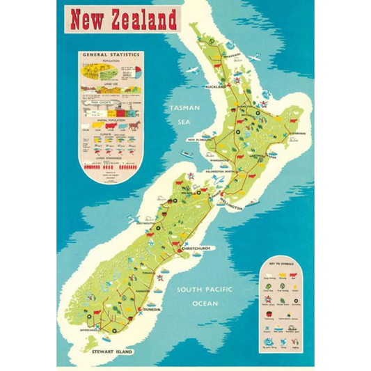 Cavallini Poster or Gift Wrap Stats NZ