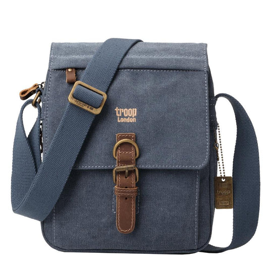 Troop London Classic Flap Shoulder Bag Blue