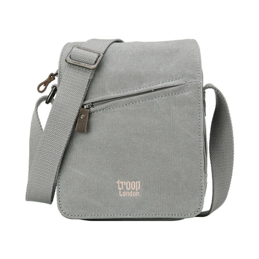 Troop London Classic Canvas Cross Body Bag - Ash Grey