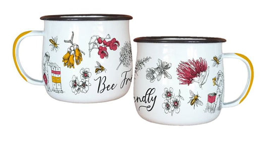 Enamel Cup - Bee Friendly Flowers